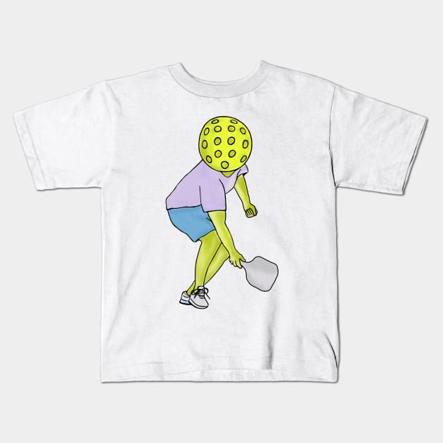 Pickleball Player for Pickleheads Kids T-Shirt by Sparkleweather